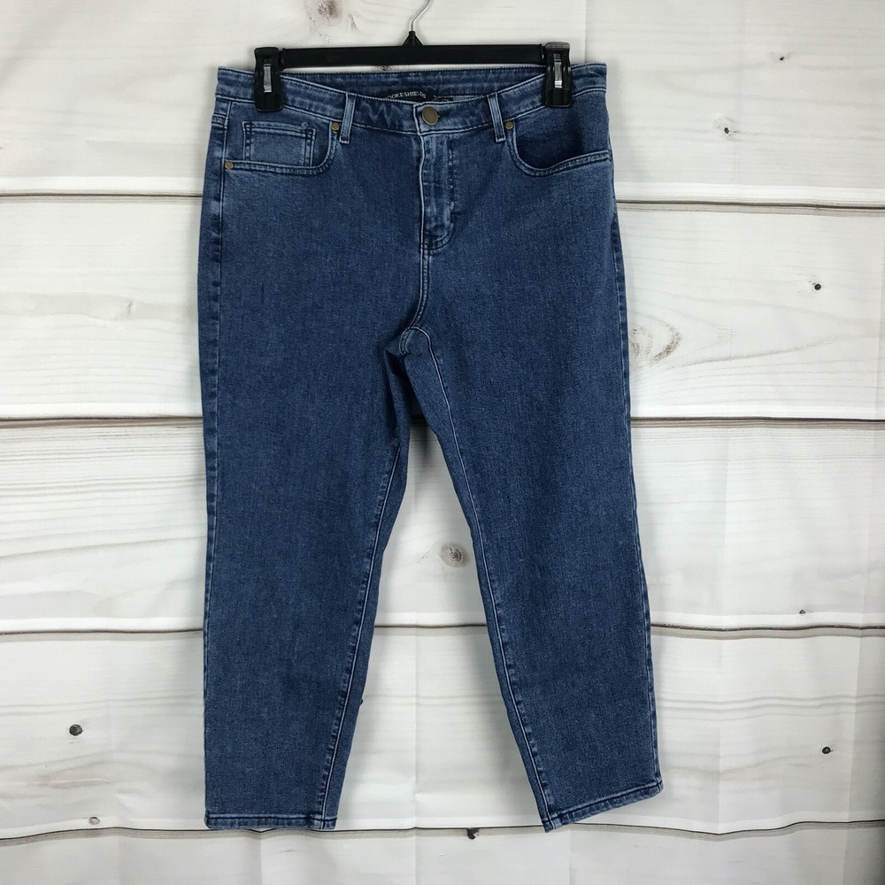 BROOKE SHIELDS Jeans Timeless Womens 14P Blue Ankle Stretch Mid Rise Slim Leg